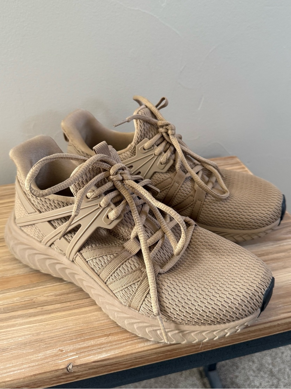 Neutral Tan Light Weight Athletic Sneakers
